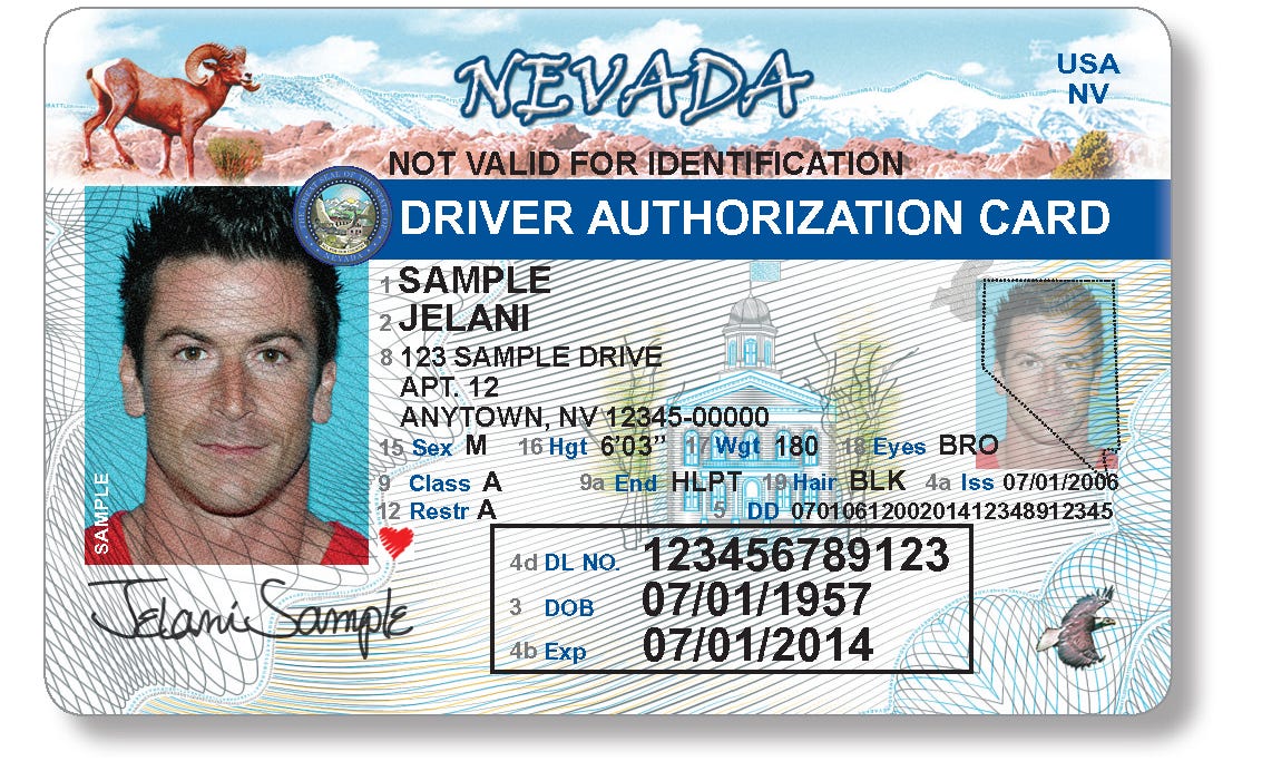 How Much Is A Nevada Id Card